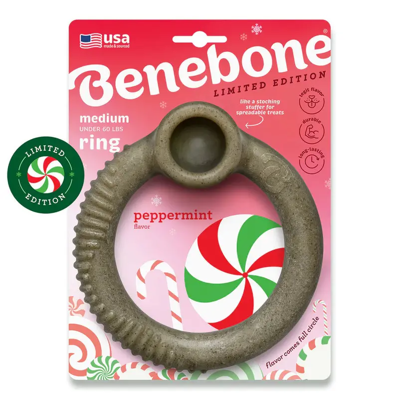 Benebone Peppermint Ring Limited Edition Durable Dog Chew Toy 1