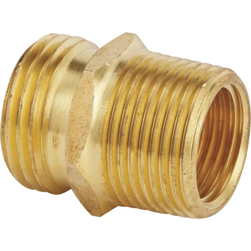 Best Garden 3/4 In. Mnh X 3/4 In Mnpt X 1/2 In. Fnpt Brass Non-Swivel Hose Connector 1