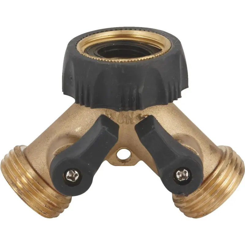 Best Garden Brass Y-Connector Hose Shutoff 1