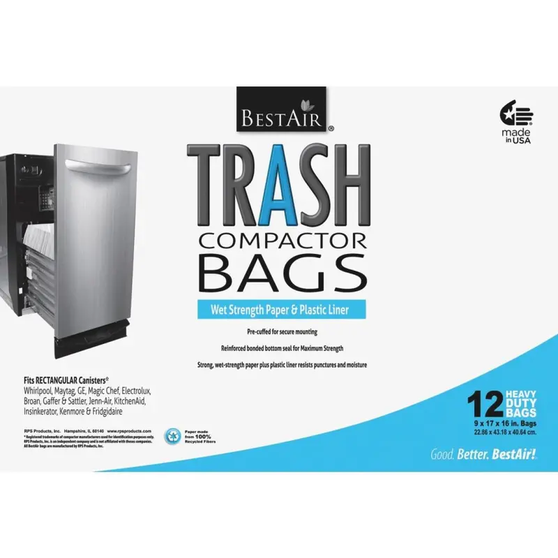 Bestair 1.4 Cu. Ft. White Compactor Trash Bag (12-Count) 1