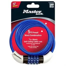 Bike Cable Lock, Assorted Colors, 5-Ft. 1
