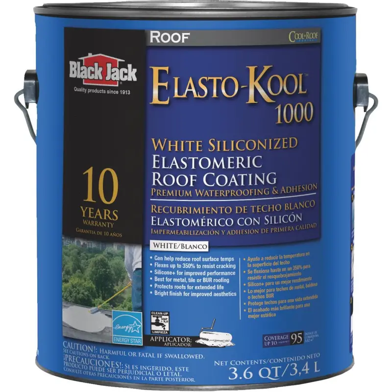 Black Jack Elasto-Kool 1000 1 Gal. 10-Year White Siliconized Elastomeric Coating 1