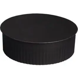 Black Stove Pipe Clean Out Tee Cap With Crimp, 24-Ga., 8-In. 1