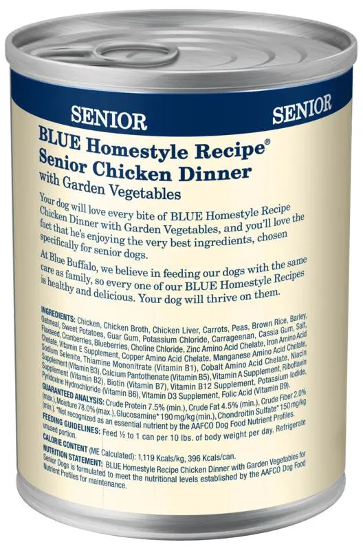 Blue Buffalo Homestyle Senior Dinner Chicken With Garden Vegetables & Brown Rice Canned Dog Food 2