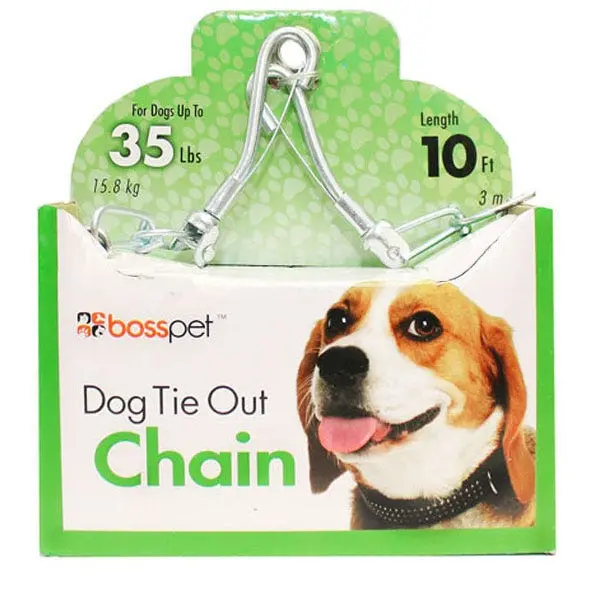 Boss Pet Medium Dog Tie-Out Swivel Snap Welded Chains 2.5Mm X 20 Ft. 1