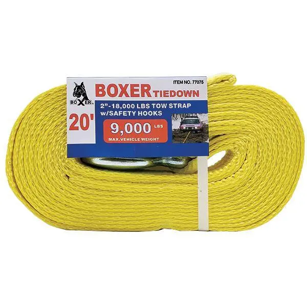 Boxer Tools 2 Inch Tow Strap With Safety Hook 1