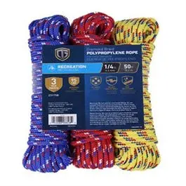 Braided Rope, 1/4-In. X 50-Ft., 3-Pk. 1