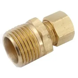 Brass Connector, 1/2-In. Compression X 1/2-In. Male Pipe Thread 1
