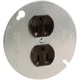 Brown Receptacle On 4-In. Round Plate, 15A, 125-Volt 1