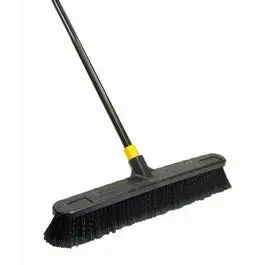 Bulldozer Push Broom, Soft Sweep, Polypropylene Fibers, Black Handle, 24-In. 1