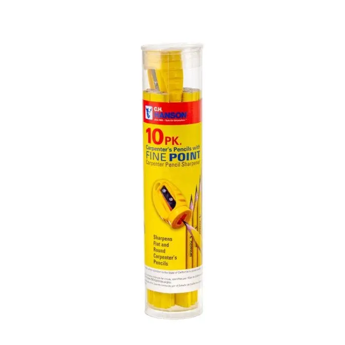 C.H. Hanson 10 Carpenter Pencils With 1 Sharpener 1