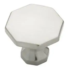 Cabinet Knob, Octagon, Satin Nickel, 1-1/8-In. 1
