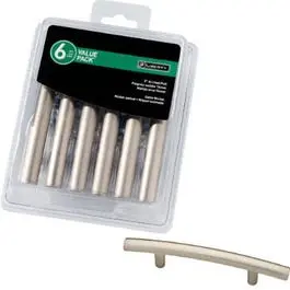 Cabinet Pull, Arched, Satin Nickel, 3-In., 6-Pk. 1