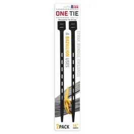 Cable Tie-Down Strap, Black, 14-In., 2-Pk. 1