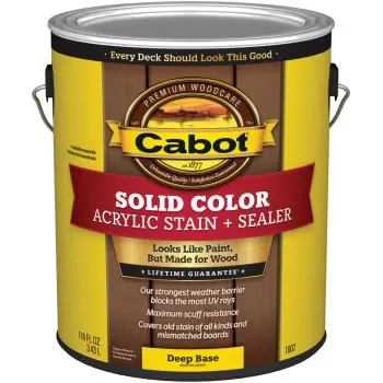 Cabot 140.0001807.007 Solid Color Acrylic Deck Stain, Deep Base ~ Gallon 1