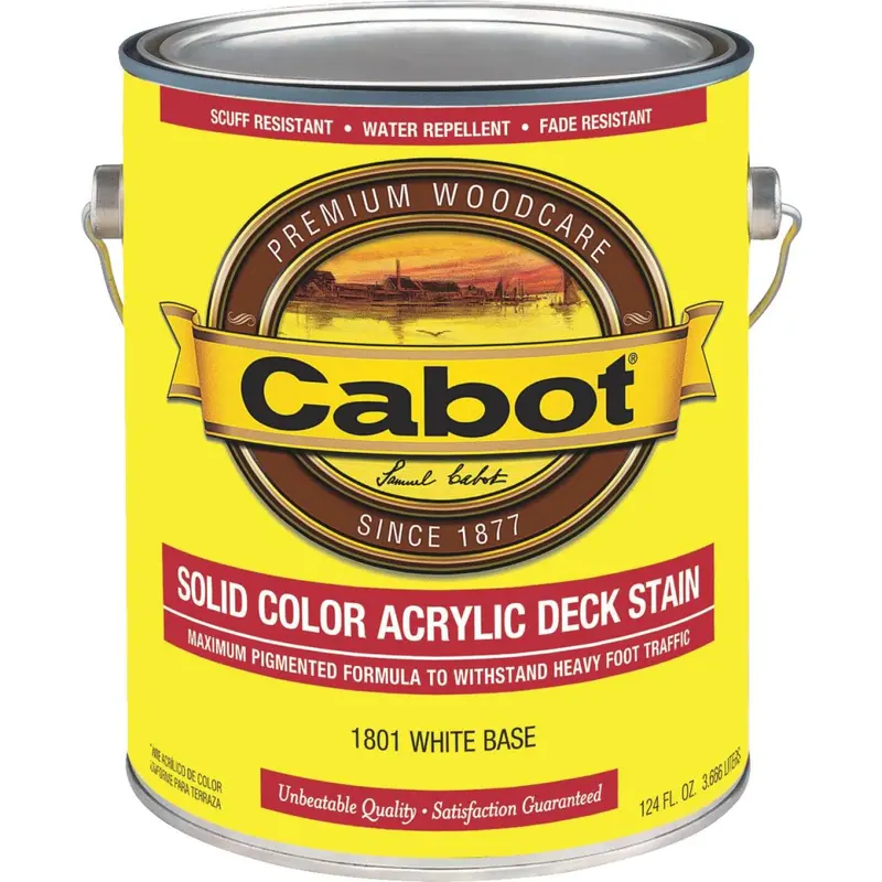 Cabot Solid Color Acrylic Deck Stain, White Base, 1 Gal. 1