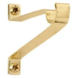 Cafe Curtain Rod Bracket, Brass, 2-In. Clearance 1