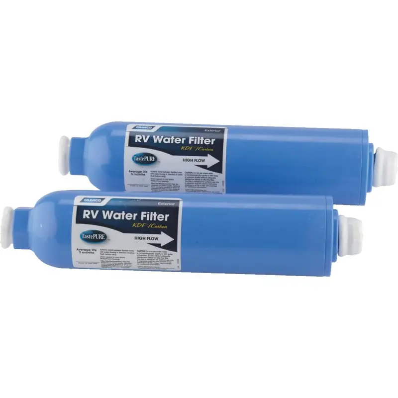 Camco Large Capacity, (Durable In-Line Rv Water Filter, (2-Pack) 1
