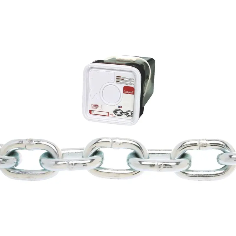 Campbell 1/4 In. 100 Ft. Zinc-Plated Low-Carbon Steel Coil Chain 1