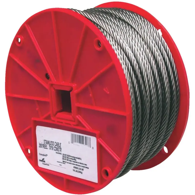 Campbell 3/16 In. X 250 Ft. Stainless Steel Wire Cable 1