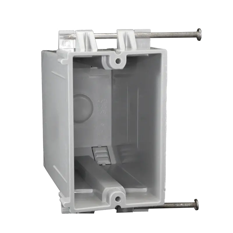 Cantex  1-Gang 22 Cu. In. Ez Box Heavy Wall New Work Nail-On Residential Electrical Switch And Outlet Box With Knockouts Gray 1