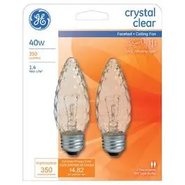 Ceiling Fan Bulb, Cut Glass Look, Decorative Blunt Tip, 40-Watts 1