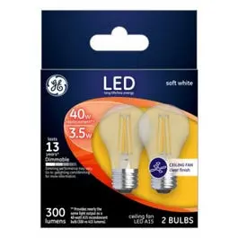 Ceiling Fan Led Light Bulbs, Soft White, Clear, Dimmable, 300 Lumens, 3.5-Watts, 2-Pk. 1