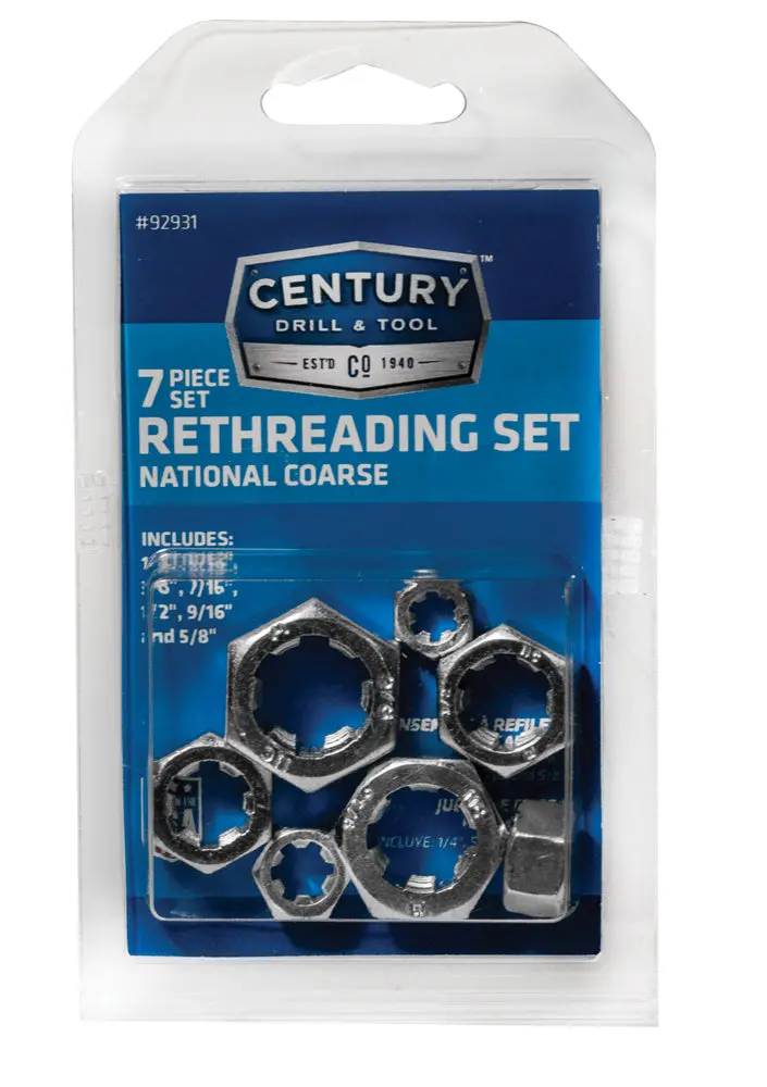 Century Drill And Tool 7 Piece Fractional Nc Rethreading Set 1