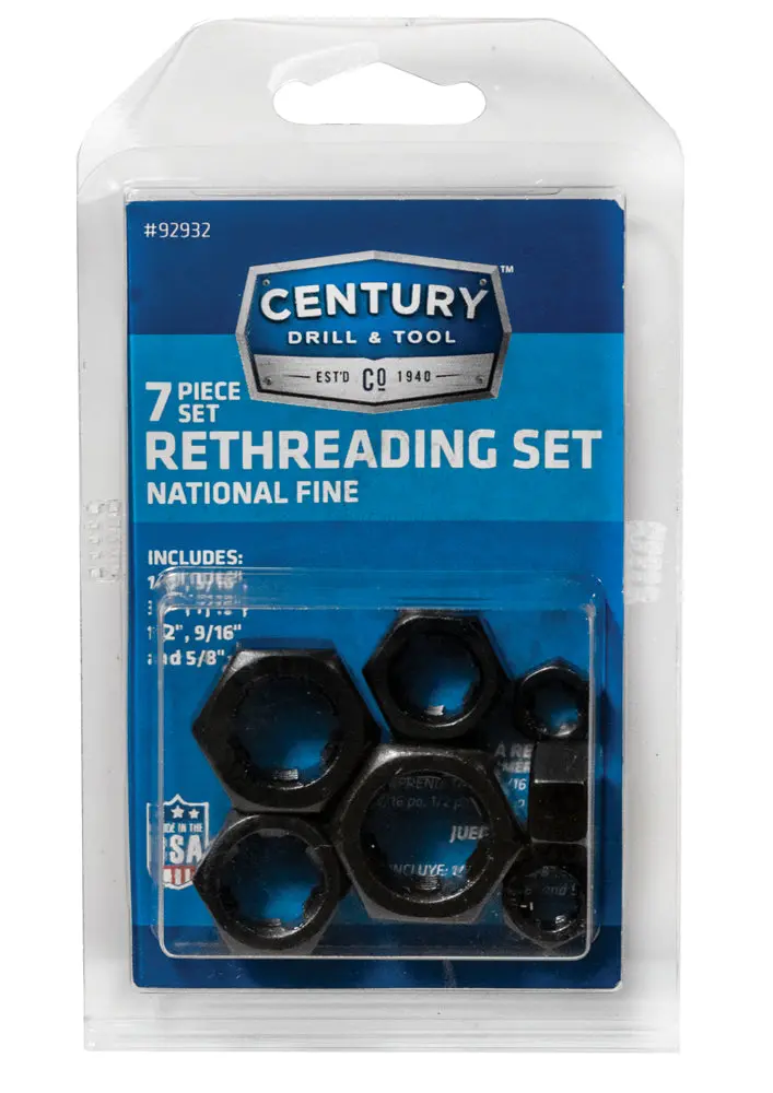 Century Drill And Tool 7 Piece Fractional Nf Rethreading Set 1
