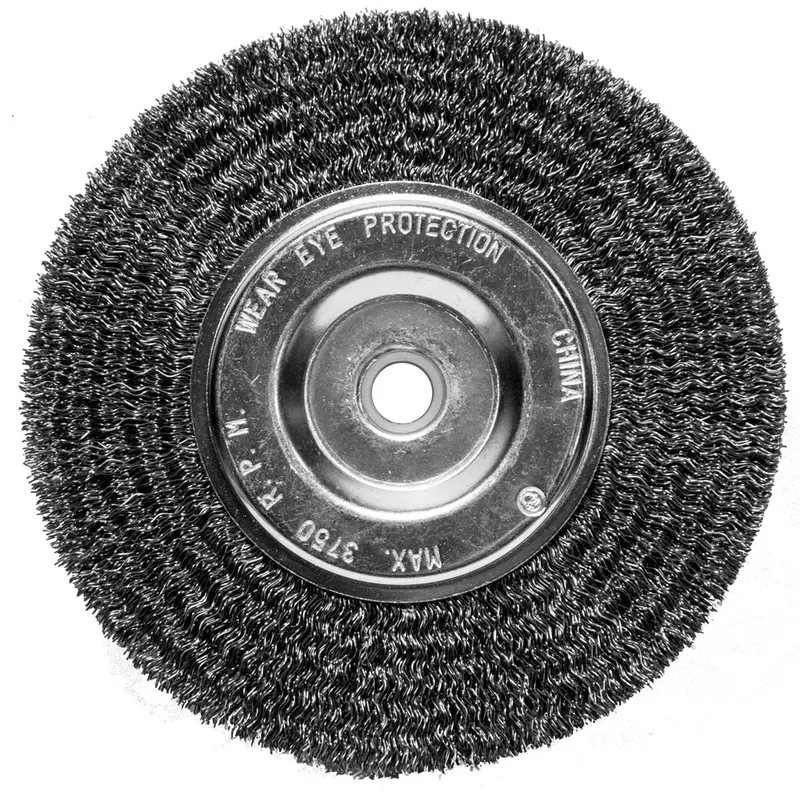 Century Drill And Tool Bench Grinder Wire Wheel Crimped Coarse 1/2″-5/8″ Arbor 6″ Safe Rpm 3 750 1