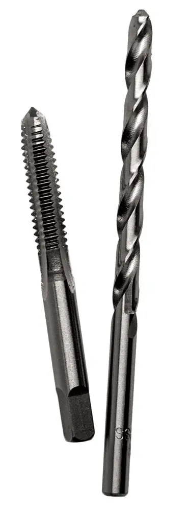 Century Drill And Tool Carbon Steel Plug Tap 1/4-28 And #3 Wire Gauge Drill Bit Combo Pack 1