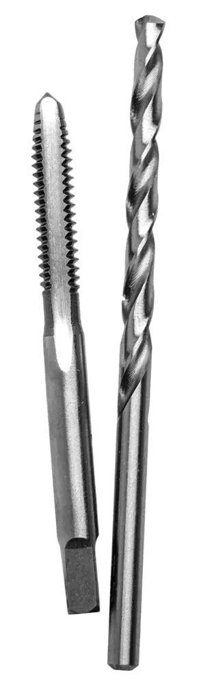 Century Drill And Tool Carbon Steel Plug Tap 6-32 And #36 Wire Gauge Drill Bit Combo Pack 1