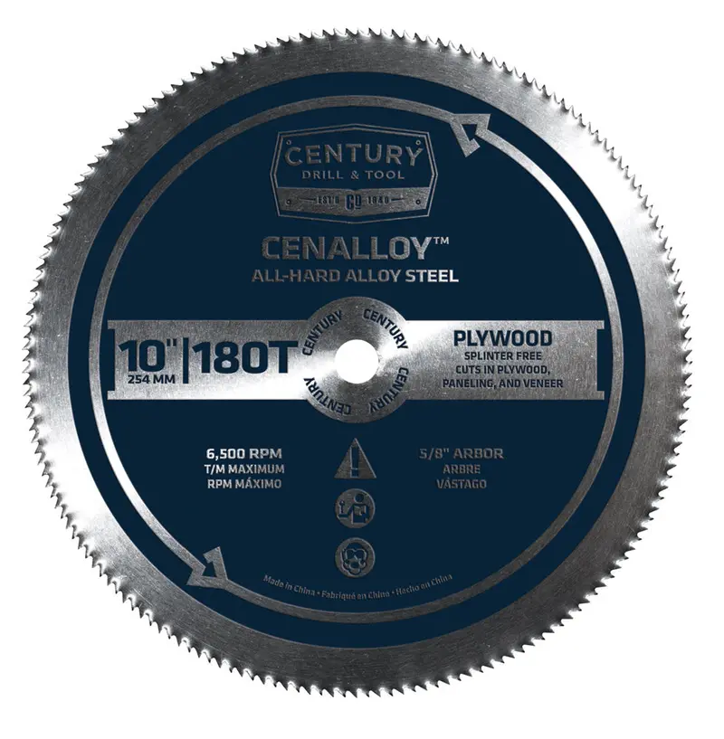 Century Drill And Tool Cenalloy Circular Saw Blade 10″ X 180T X 5/8″ Arbor Plywood 1