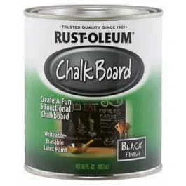 Chalkboard Brush-On Latex Paint, Black, Qt. 1