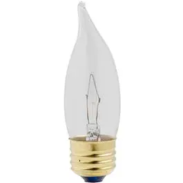Chandelier Light Bulbs, Flame Tip, 25-Watts, 2-Pk. 1