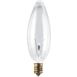Chandelier Torpedo Light Bulb, Clear, 25-Watts, 120-Volt, 2-Pk. 1