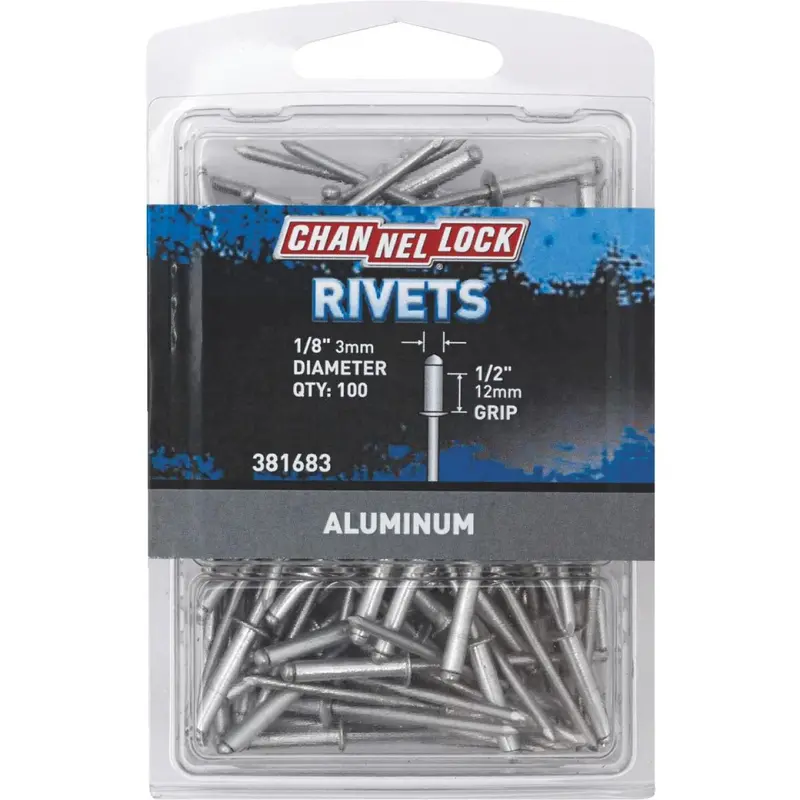 Channellock 1/8 In. Dia. X 1/2 In. Grip Aluminum Multigrip Pop Rivet (100-Pack) 1