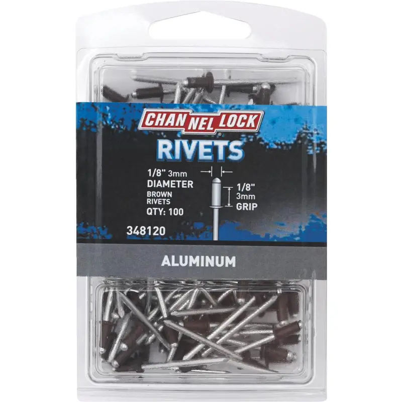Channellock 1/8 In. Dia. X 1/8 In. Grip Brown Aluminum Multigrip Pop Rivet (100-Pack) 1