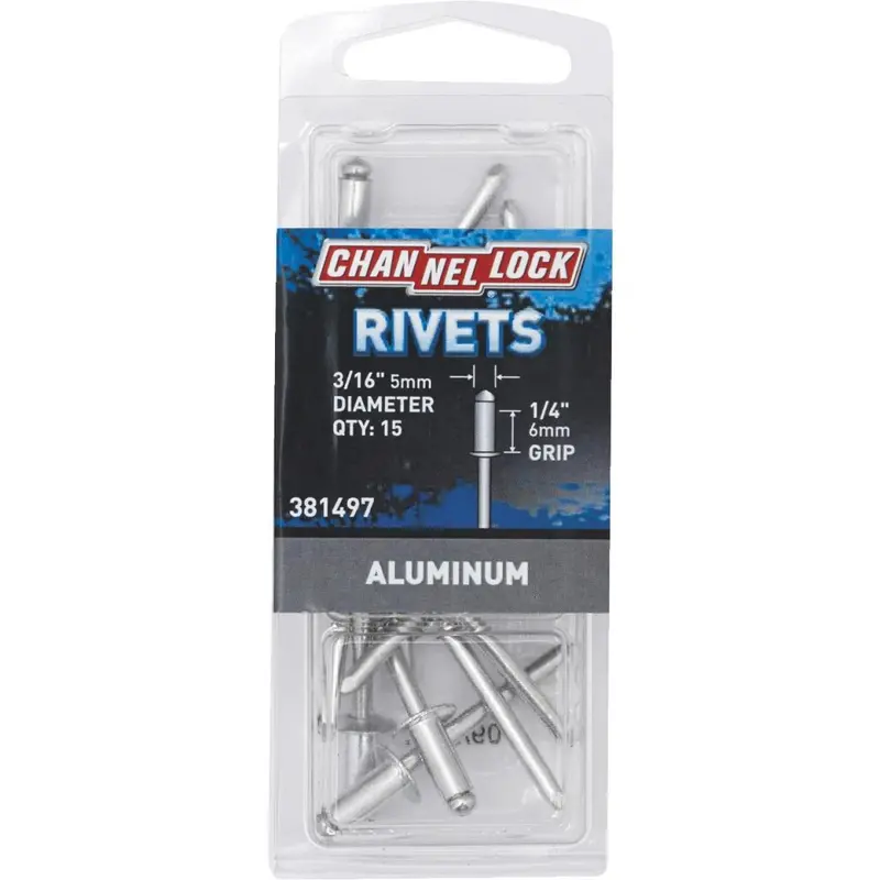 Channellock 3/16 In. Dia. X 1/4 In. Grip Aluminum Pop Rivet (15-Pack) 1