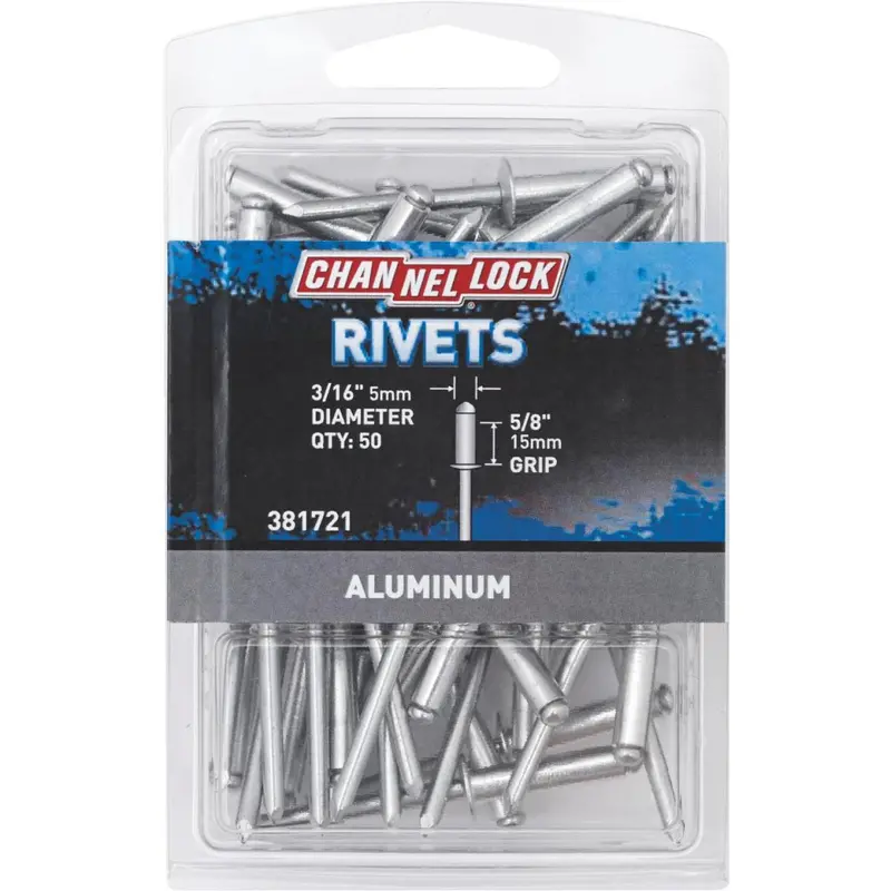 Channellock 3/16 In. Dia. X 5/8 In. Grip Aluminum Multigrip Pop Rivet (50-Pack) 1