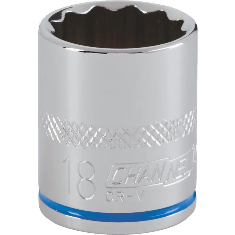 Channellock 3/8 In. Drive 18 Mm 12-Point Shallow Metric Socket 1
