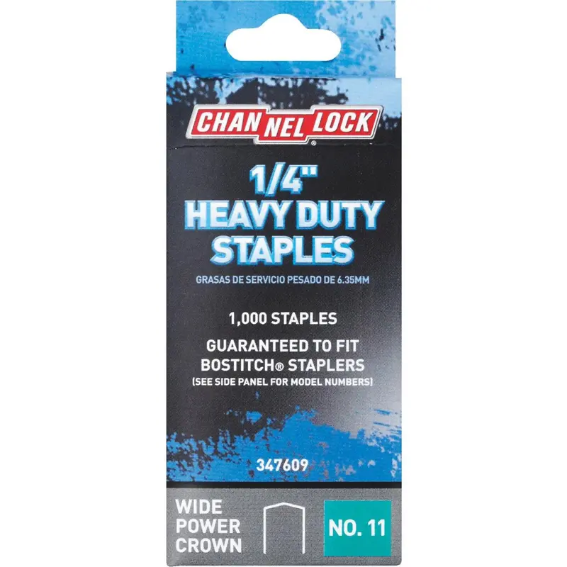 Channellock No. 11 Heavy-Duty Wide Power Crown Staple, 1/4 In. (1000-Pack) 1