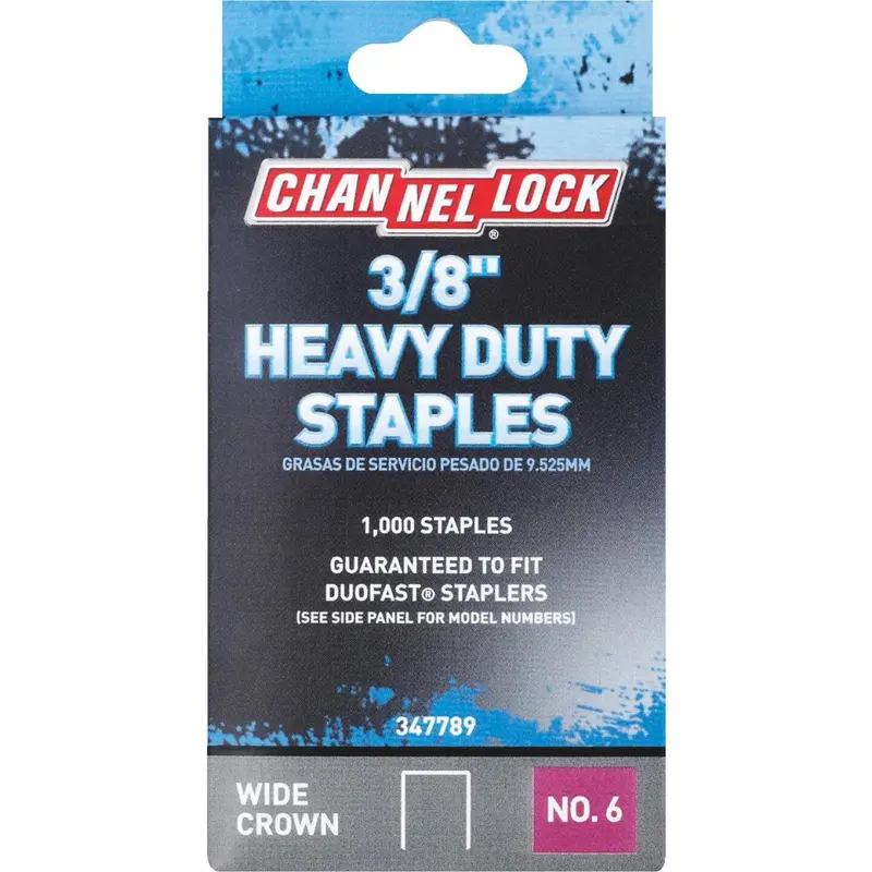 Channellock No. 6 Heavy-Duty Wide Crown Staple, 3/8 In. (1000-Pack) 1