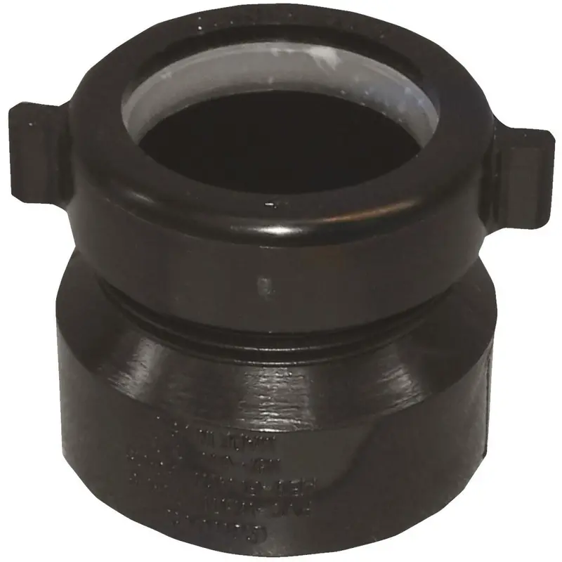 Charlotte Pipe 1-1/2 In. X 1-1/2 In. Or 1-1/4 In. Hub X Tubular Black Abs Waste Adapter 1