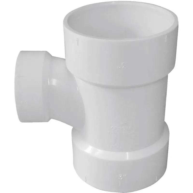 Charlotte Pipe 3 In. X 2 In. Reducing Sanitary Pvc Tee 1
