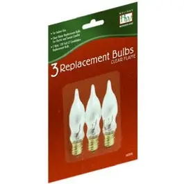 Christmas Candle Replacement Bulb, C7, Clear Flame, 3-Pk. 1