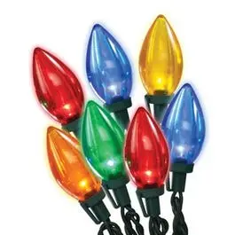 Christmas Led Light Set, C9, Multi Transparent, 25-Ct. 1
