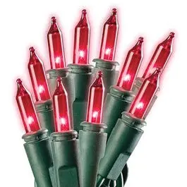 Christmas Light Set, Mini, Red, 100-Ct. 1