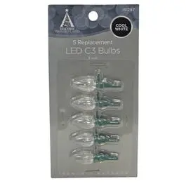 Christmas Lights Led Replacement Bulb, C3, Cool White, 5-Pk. 1
