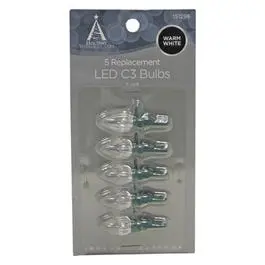 Christmas Lights Led Replacement Bulb, C3, Warm White, 5-Pk. 1